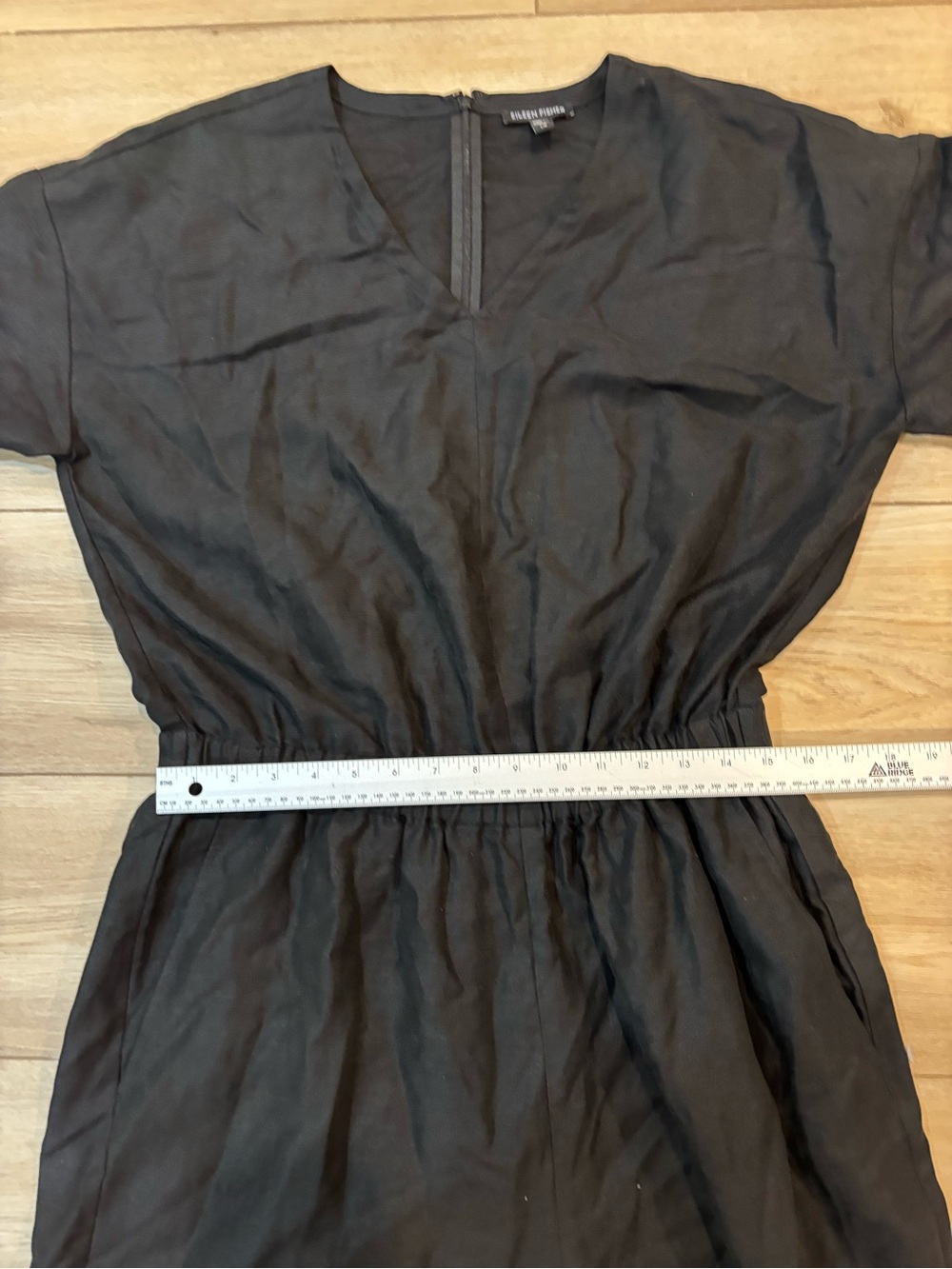Eileen Fisher Black Lyocell & Linen Jumpsuit Large L Mint - Picture 9 of 12